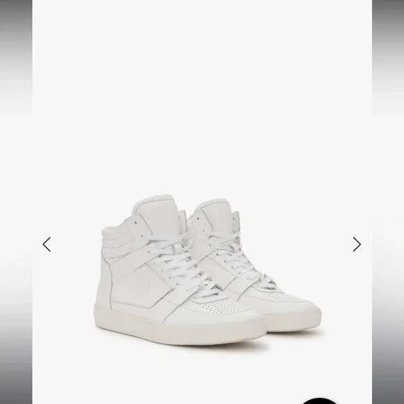 Anine Bing HAYDEN Women's White High-Top Leather Sneakers Sz 9 - Picture 2 of 9